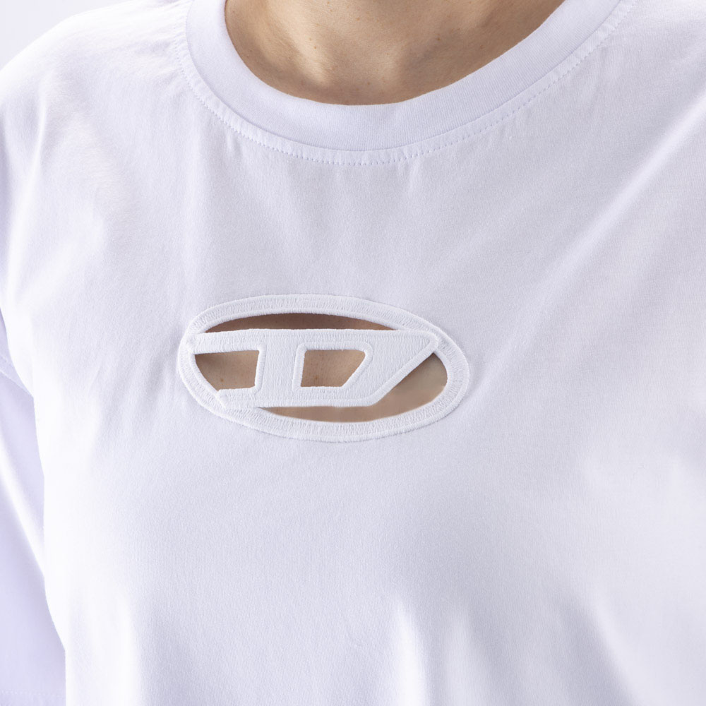 ディーゼル DIESEL レディーストップス オーバルDロゴ クルーネック Tシャツ A150960NIAX100【FITHOUSE ONLINE SHOP】