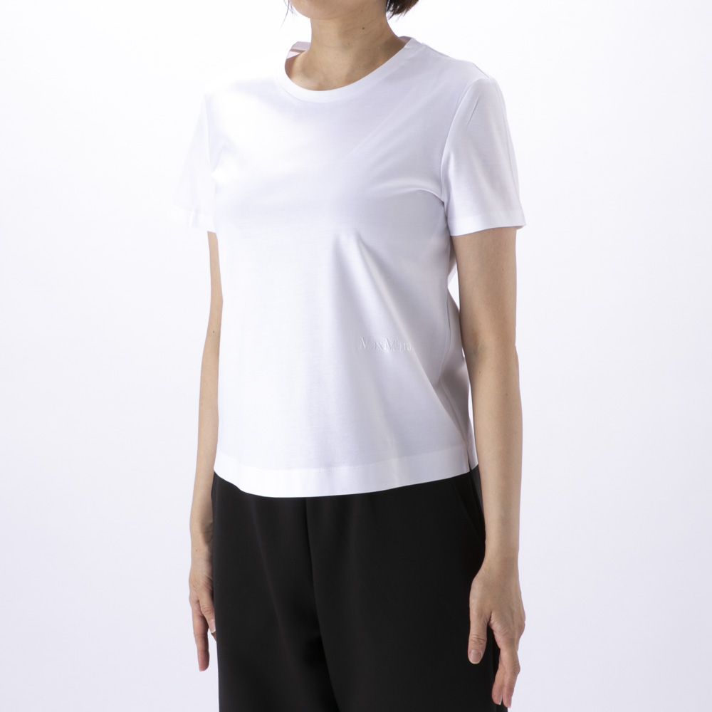 マックスマーラ MAXMARA レディーストップス ネリナ ピュアコットンクルーネックTシャツ 2511971018600001【FITHOUSE ONLINE SHOP】