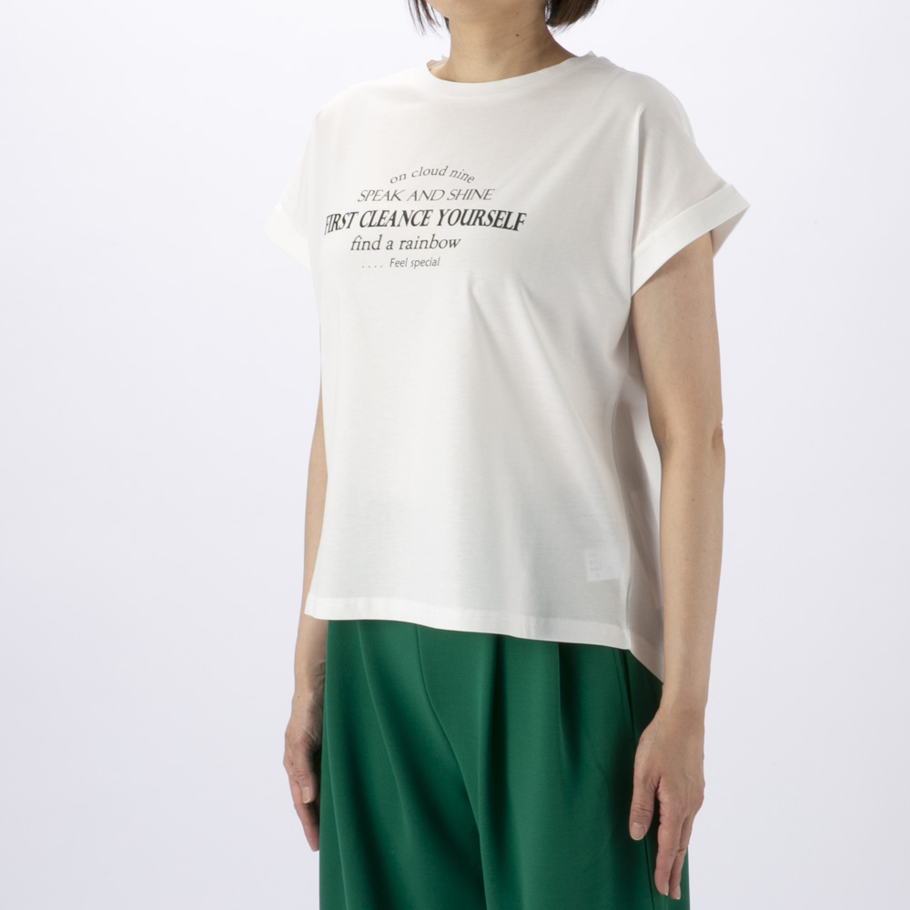 バントロア vingtrois レディーストップス ドライタッチコットン 英文ロゴTシャツ 980-23157【FITHOUSE ONLINE SHOP】