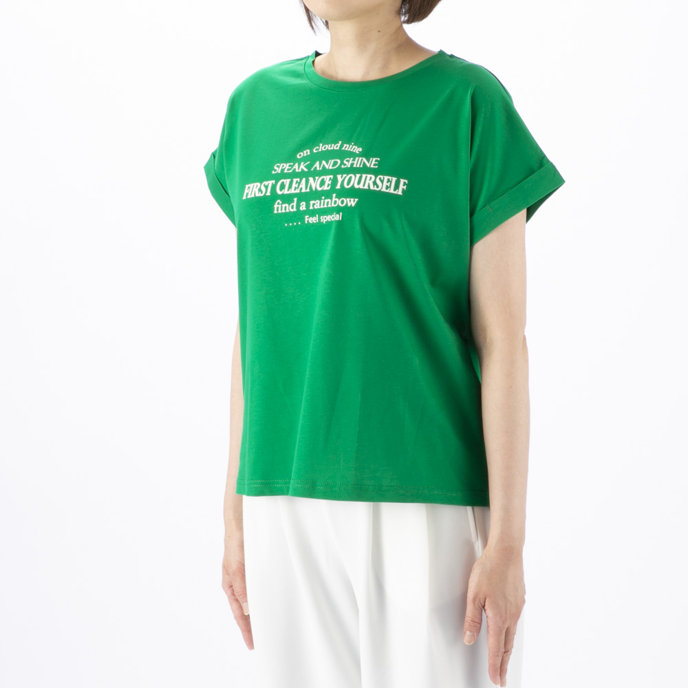 バントロア vingtrois レディーストップス ドライタッチコットン 英文ロゴTシャツ 980-23157【FITHOUSE ONLINE SHOP】