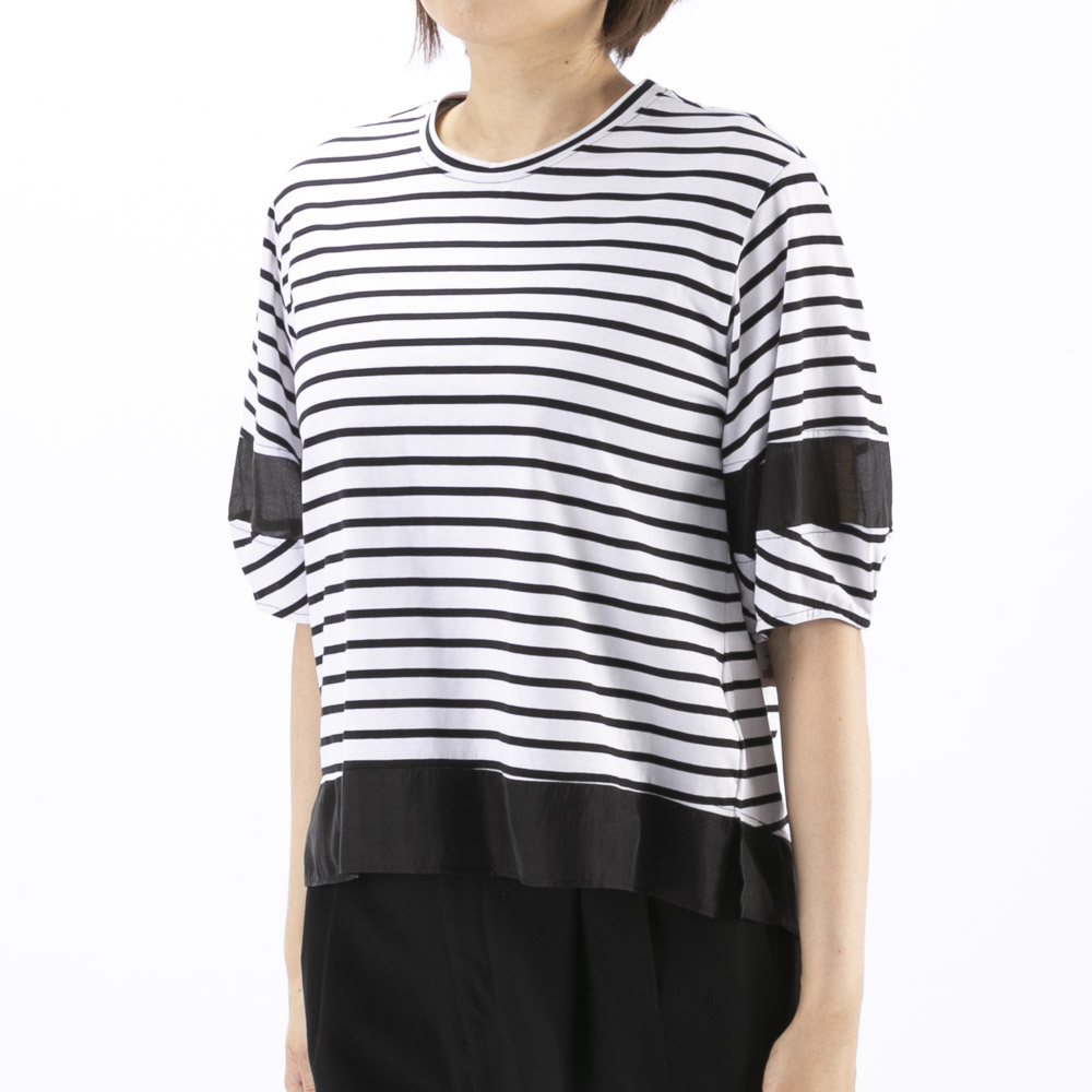 ノアジェ NOA-GE レディーストップス シルケット天竺ボーダーTシャツ 121-5317-9812/02【FITHOUSE ONLINE SHOP】