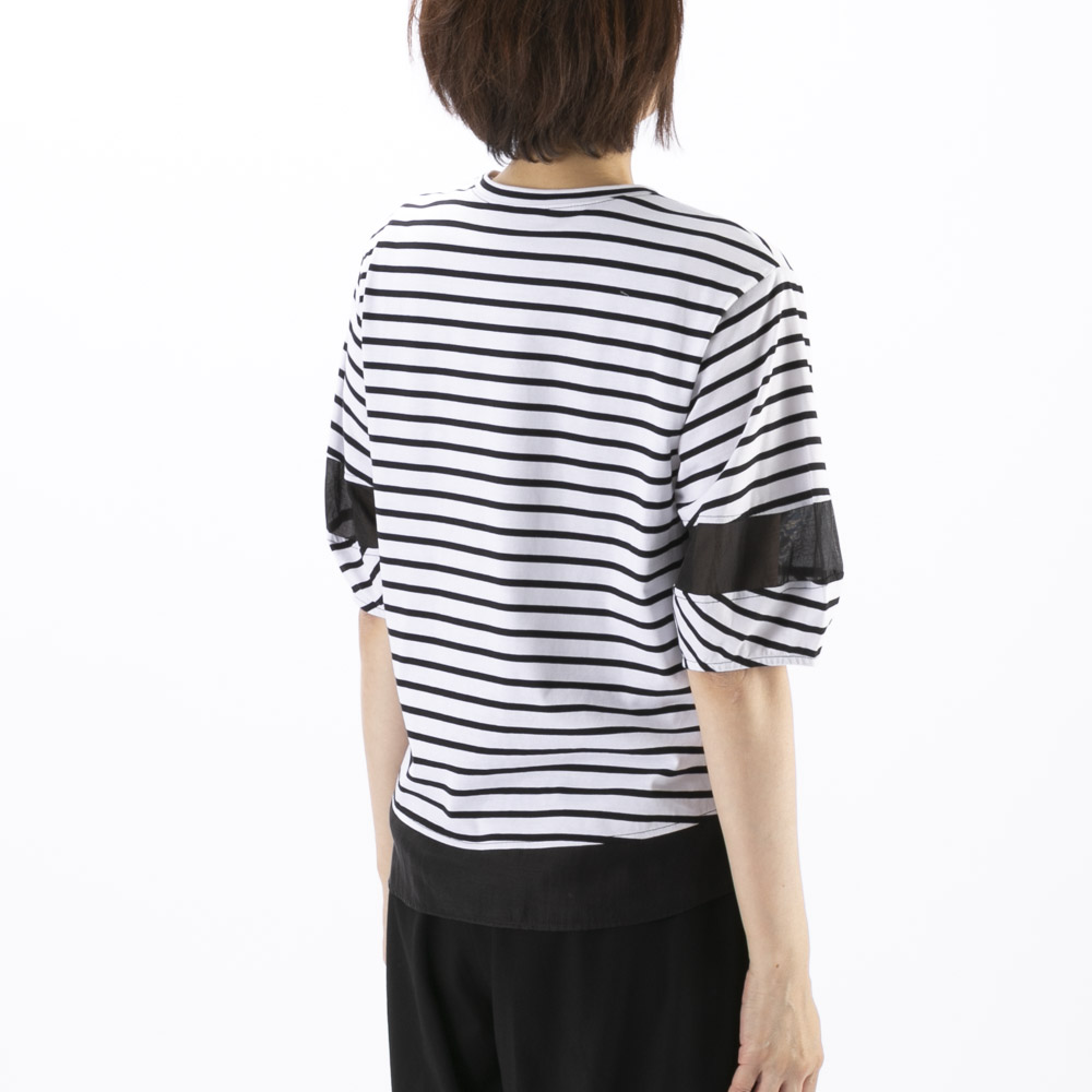 ノアジェ NOA-GE レディーストップス シルケット天竺ボーダーTシャツ 121-5317-9812/02【FITHOUSE ONLINE SHOP】