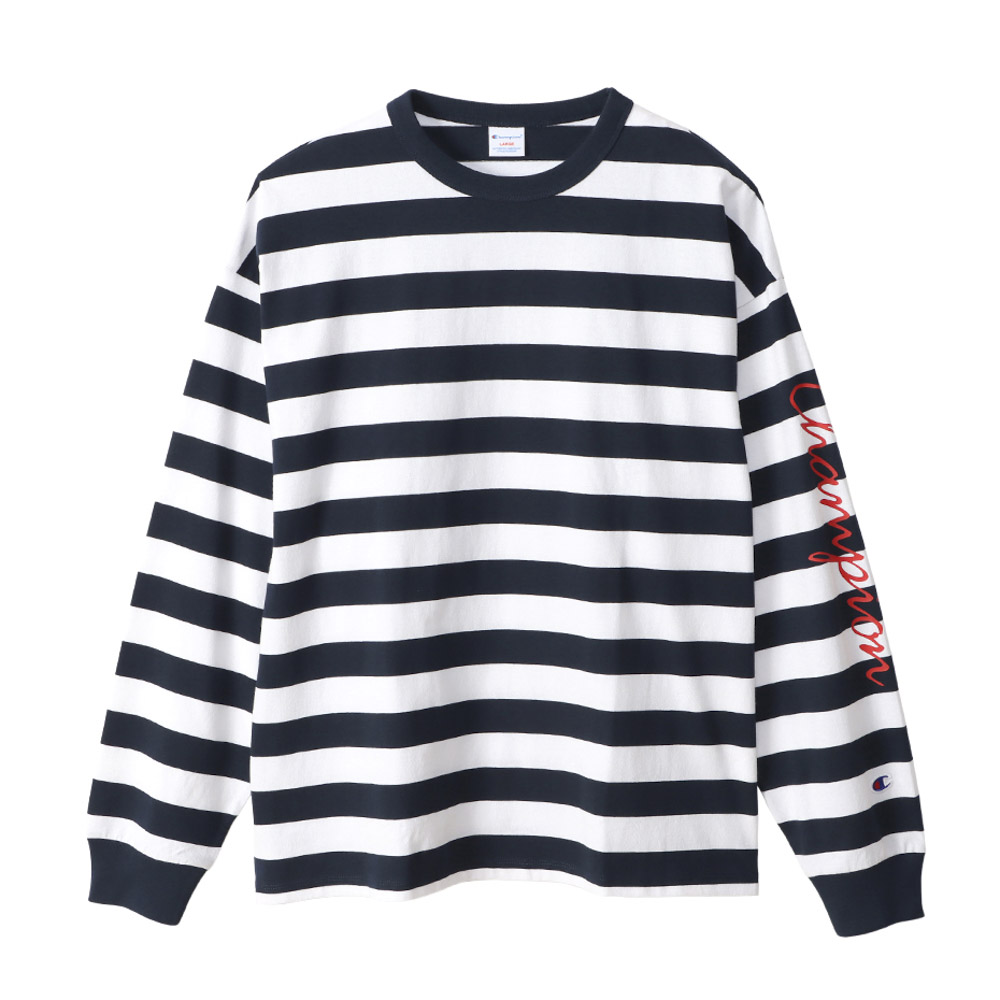 チャンピオン champion メンズトップス BORDER LONG SLEEVE T-SHIRT C3-V405【FITHOUSE ONLINE SHOP】