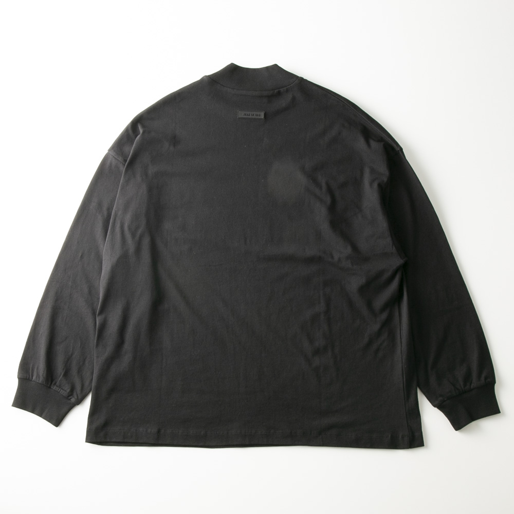 ESSENTIALS エッセンシャルズ ロゴ ラバーバッチ モックネック 長袖Ｔシャツ 黒 サイズM 正規品 / B4445約69cm袖丈