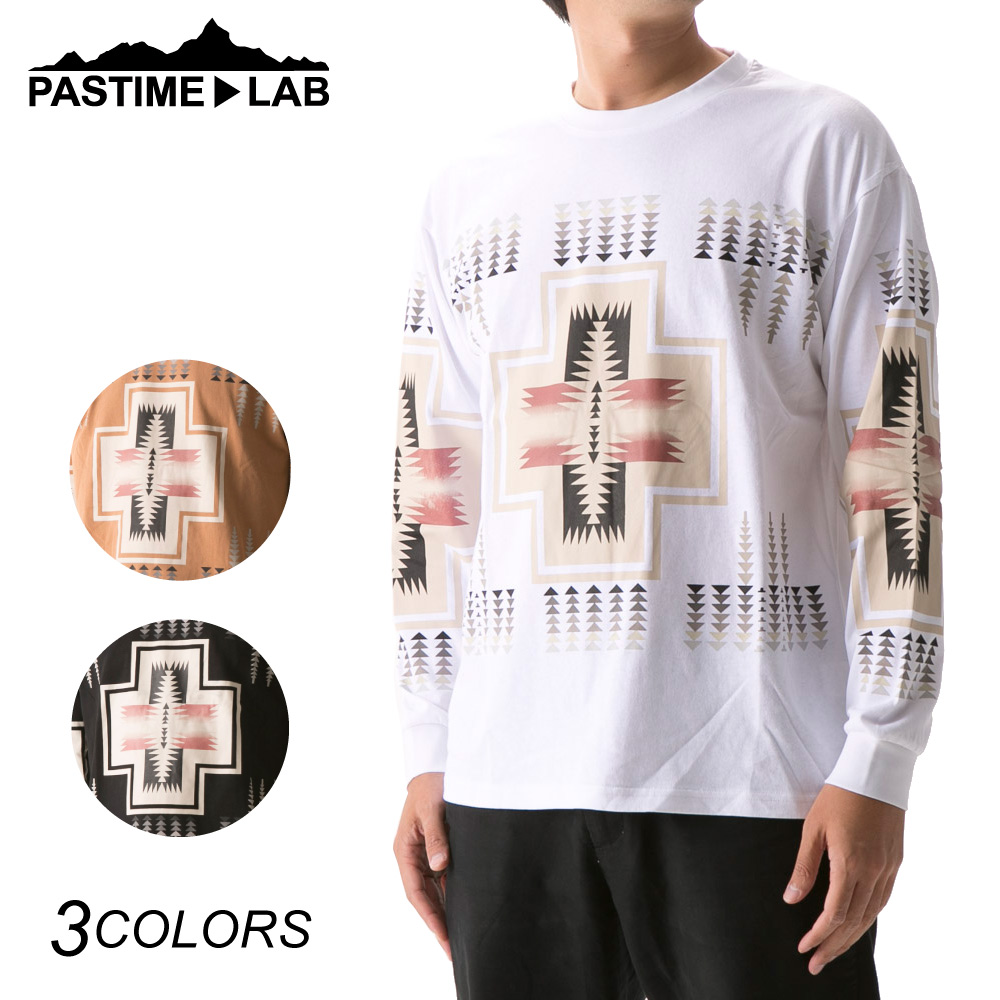 パスタイムラボ PASTIME▶LAB ﾈｲﾃｨﾌﾞ柄ﾛﾝTEE PTL-1-0013【FITHOUSE ONLINE SHOP】