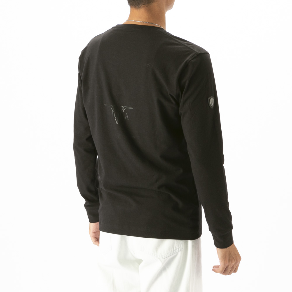 ヴィオラ VIOLA メンズトップス クルーネック プリント ラインストーン 長袖Tシャツ Y62107【FITHOUSE ONLINE SHOP】