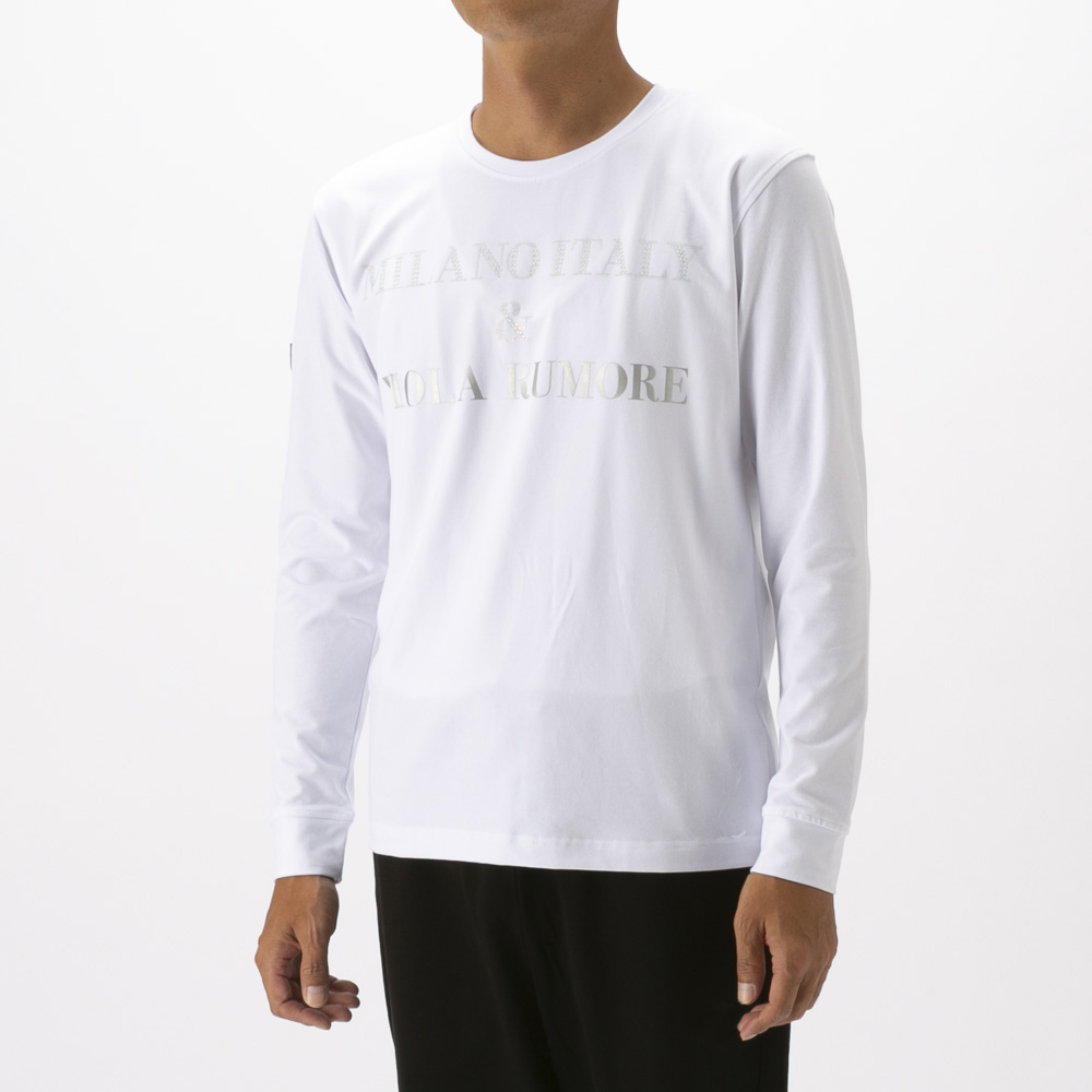 ヴィオラ VIOLA メンズトップス クルーネック プリント ラインストーン 長袖Tシャツ Y62107【FITHOUSE ONLINE SHOP】