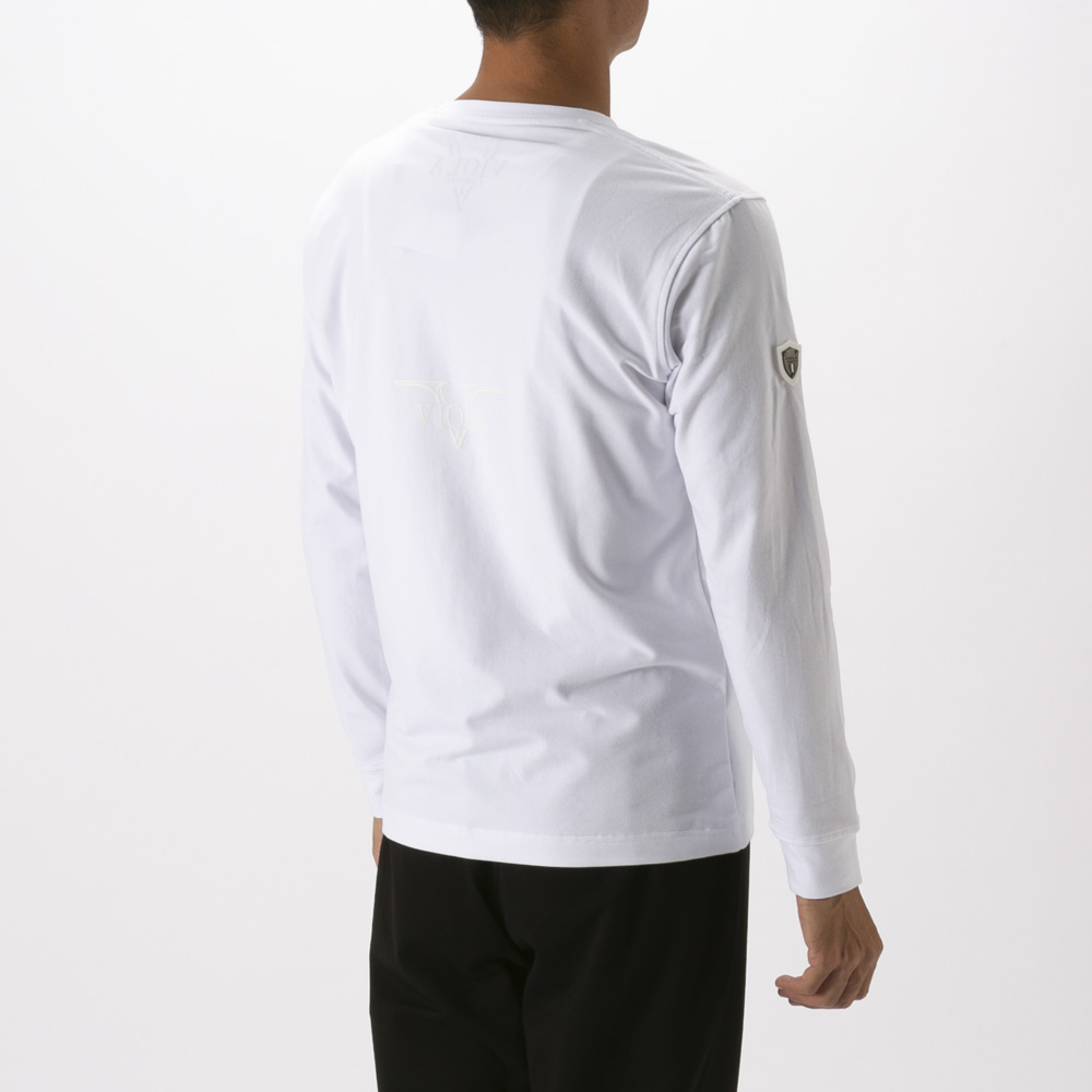ヴィオラ VIOLA メンズトップス クルーネック プリント ラインストーン 長袖Tシャツ Y62107【FITHOUSE ONLINE SHOP】