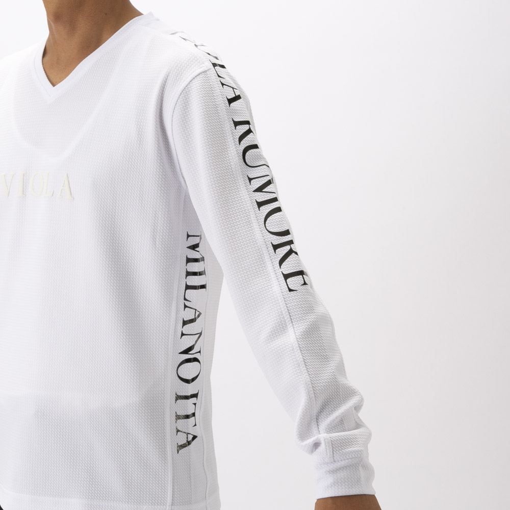 ヴィオラ VIOLA メンズトップス Vネック プリント 長袖Tシャツ Y62110【FITHOUSE ONLINE SHOP】
