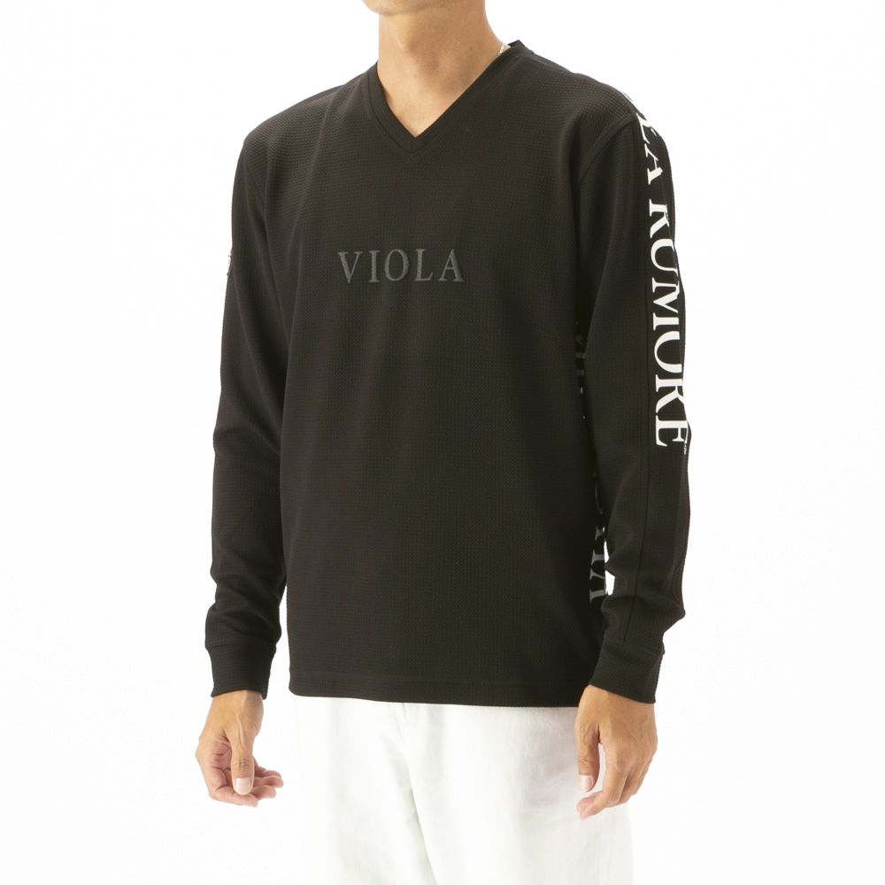 ヴィオラ VIOLA メンズトップス Vネック プリント 長袖Tシャツ Y62110【FITHOUSE ONLINE SHOP】