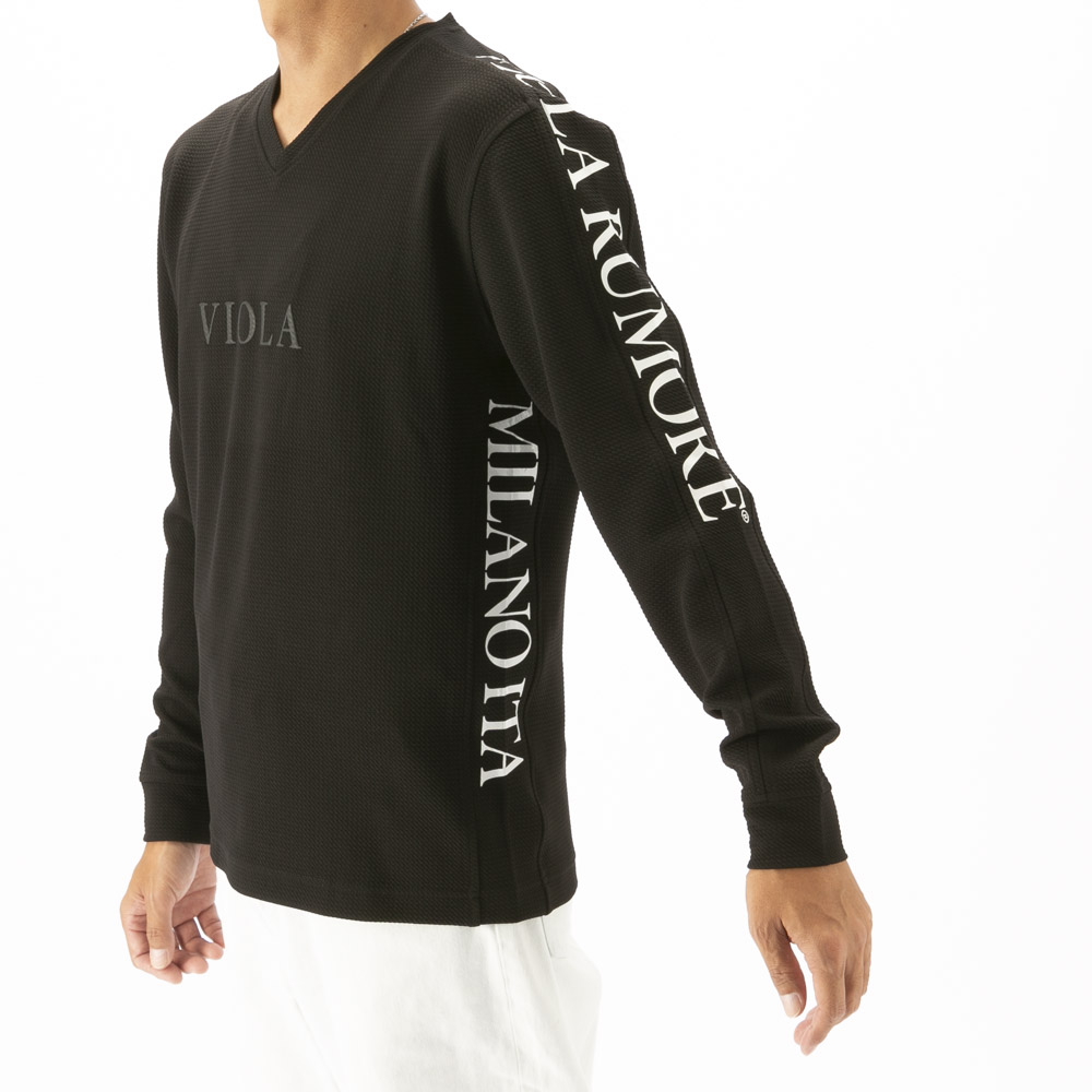 ヴィオラ VIOLA メンズトップス Vネック プリント 長袖Tシャツ Y62110【FITHOUSE ONLINE SHOP】