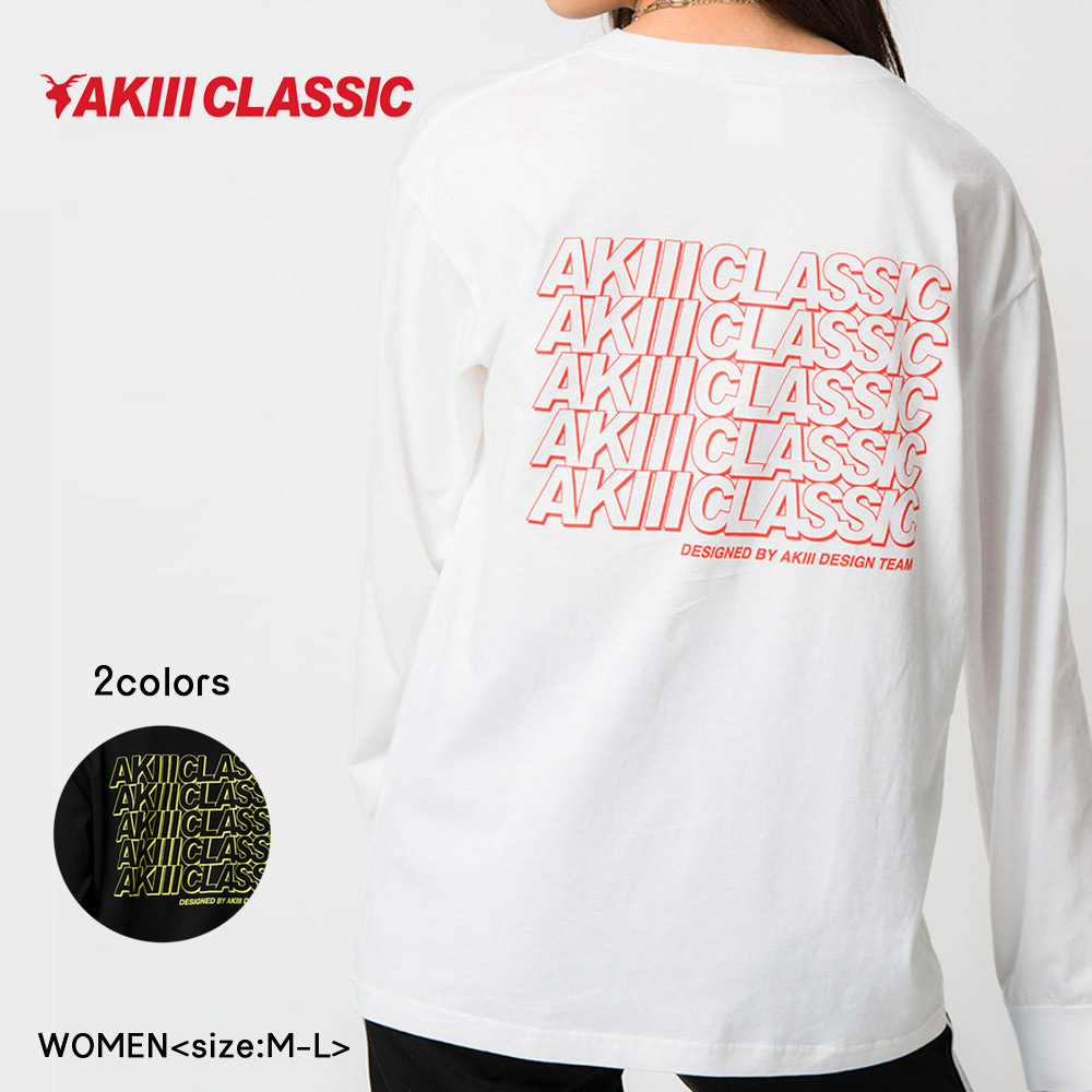 アキクラシック AKIIICLASSIC レディーストップス BACKロゴ ロンT SAK 