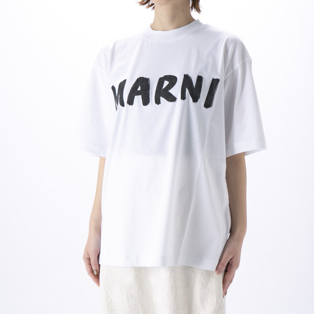 マルニ MARNI レディーストップス レタリングプリント オーバーサイズTシャツ THJET49EPH【FITHOUSE ONLINE SHOP】