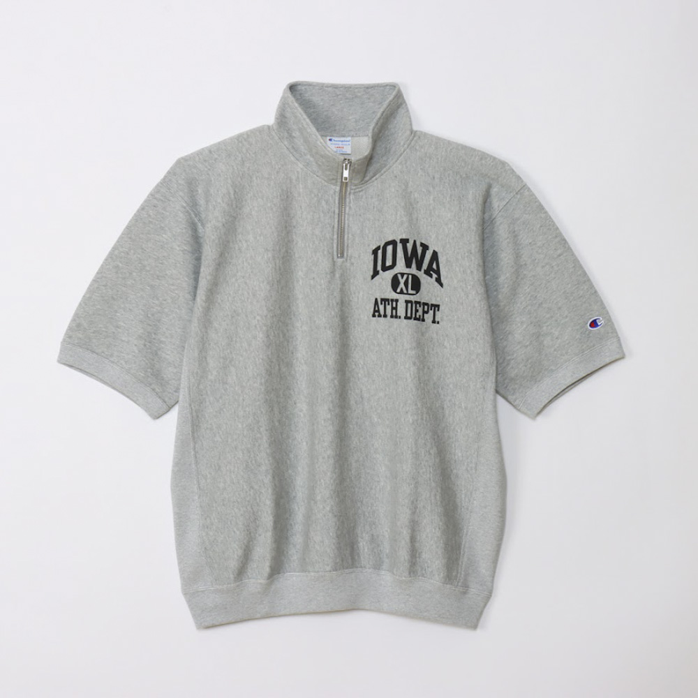 チャンピオン champion メンズトップス REVERSE WEAVE HALF SLEEVE HALF ZIP SWEATSHIRT C3-Z007【FITHOUSE ONLINE SHOP】