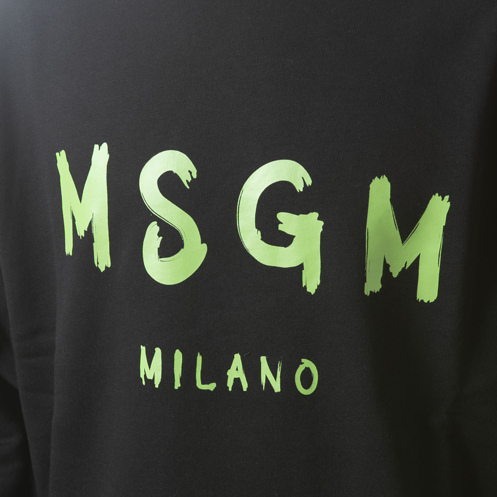 MSGM■定番ロゴプリントスウェット■XLサイズ■トレーナー■ネオンイエローロゴ