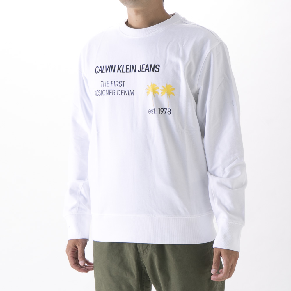 カルバンクラインジーンズ Calvin Klein Jeans メンズトップス PALM PRINT LOGO CREW NECK J30J318173【FITHOUSE ONLINE SHOP】