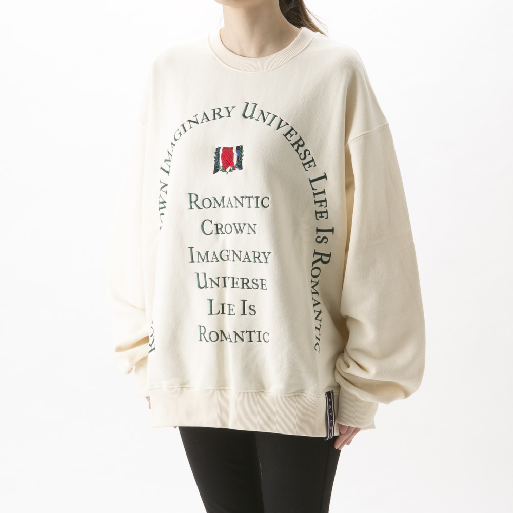 ロマンティッククラウン ROMANTIC CROWN レディーストップス CIRCLE SLOGAN SWEAT SHIRT 3211TH4003【FITHOUSE ONLINE SHOP】