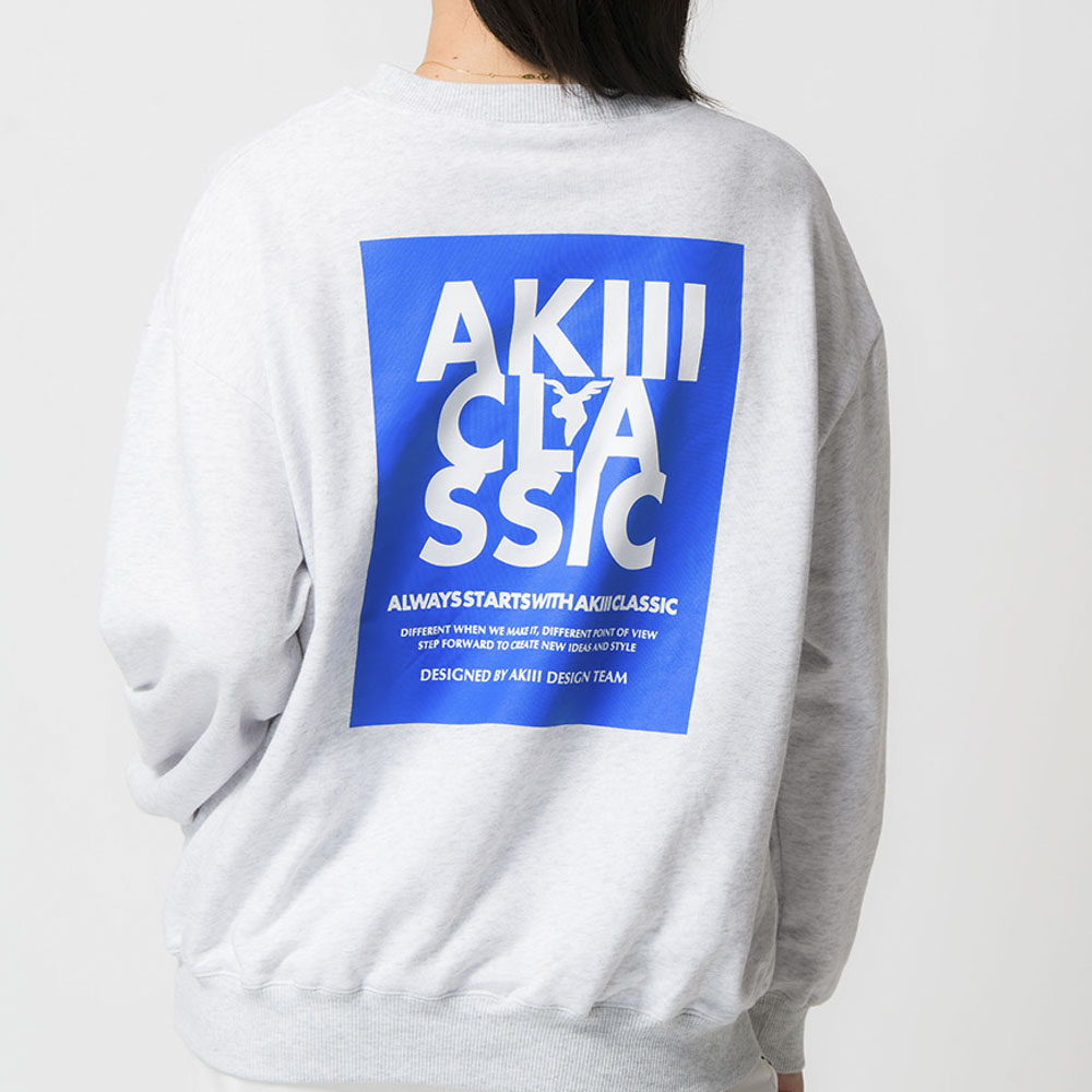 アキクラシック AKIIICLASSIC レディーストップス スクエアロゴ クルースウェット SAK-3114【FITHOUSE ONLINE SHOP】