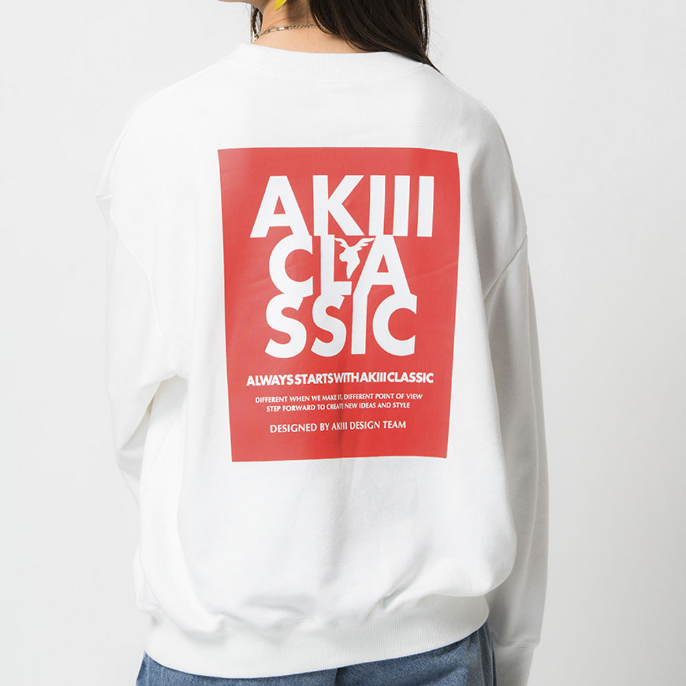 アキクラシック AKIIICLASSIC レディーストップス スクエアロゴ クルースウェット SAK-3114【FITHOUSE ONLINE SHOP】