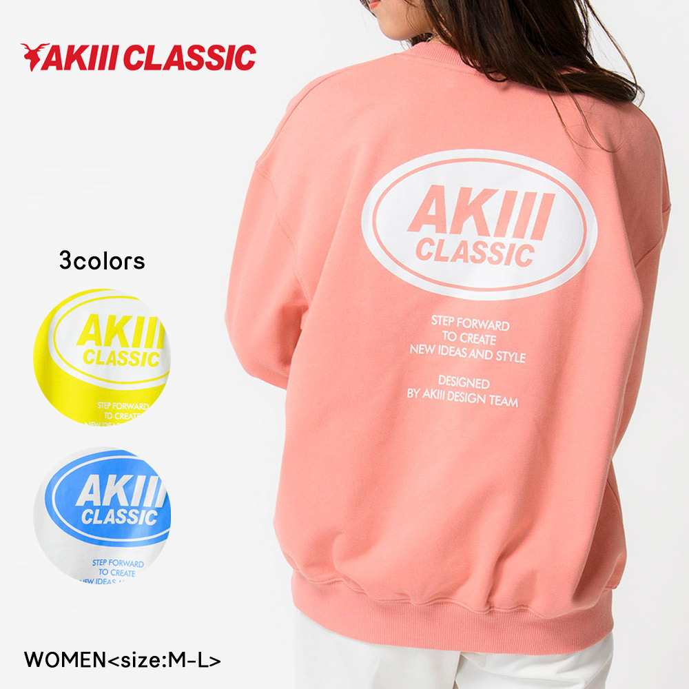 アキクラシック AKIIICLASSIC レディーストップス BACKサークルロゴ クルースウェット SAK-3113【FITHOUSE ONLINE SHOP】