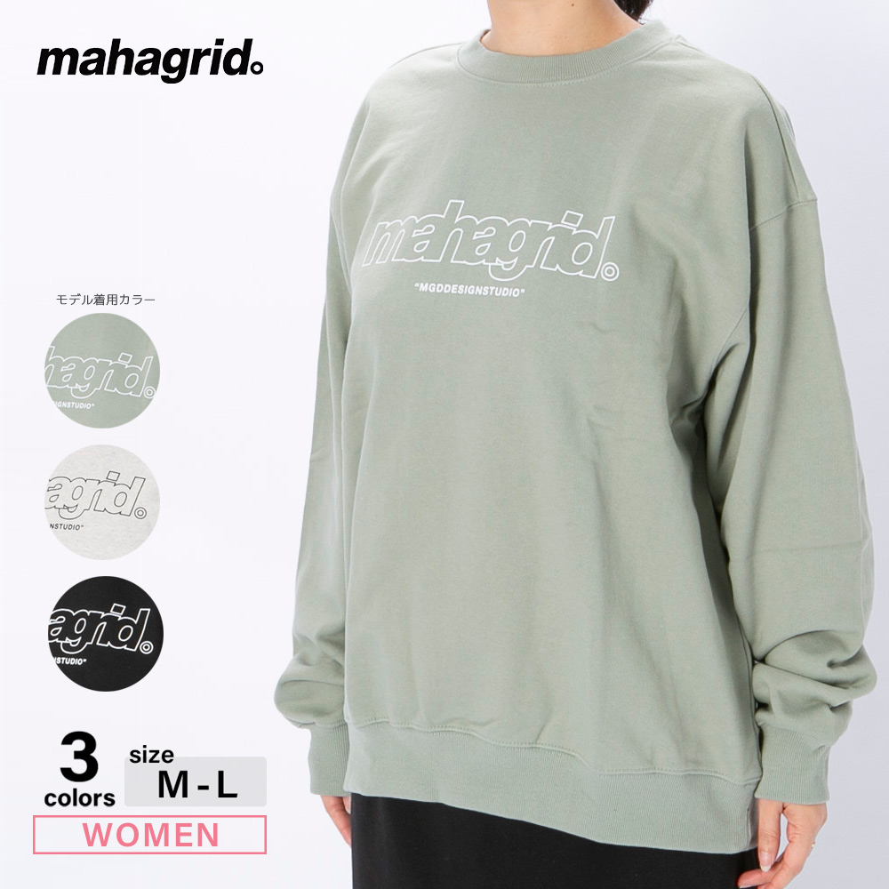 マハグリッド mahagrid レディーストップス THIRD LOGO CREWNECK MG2BSMM481A【FITHOUSE ONLINE SHOP】