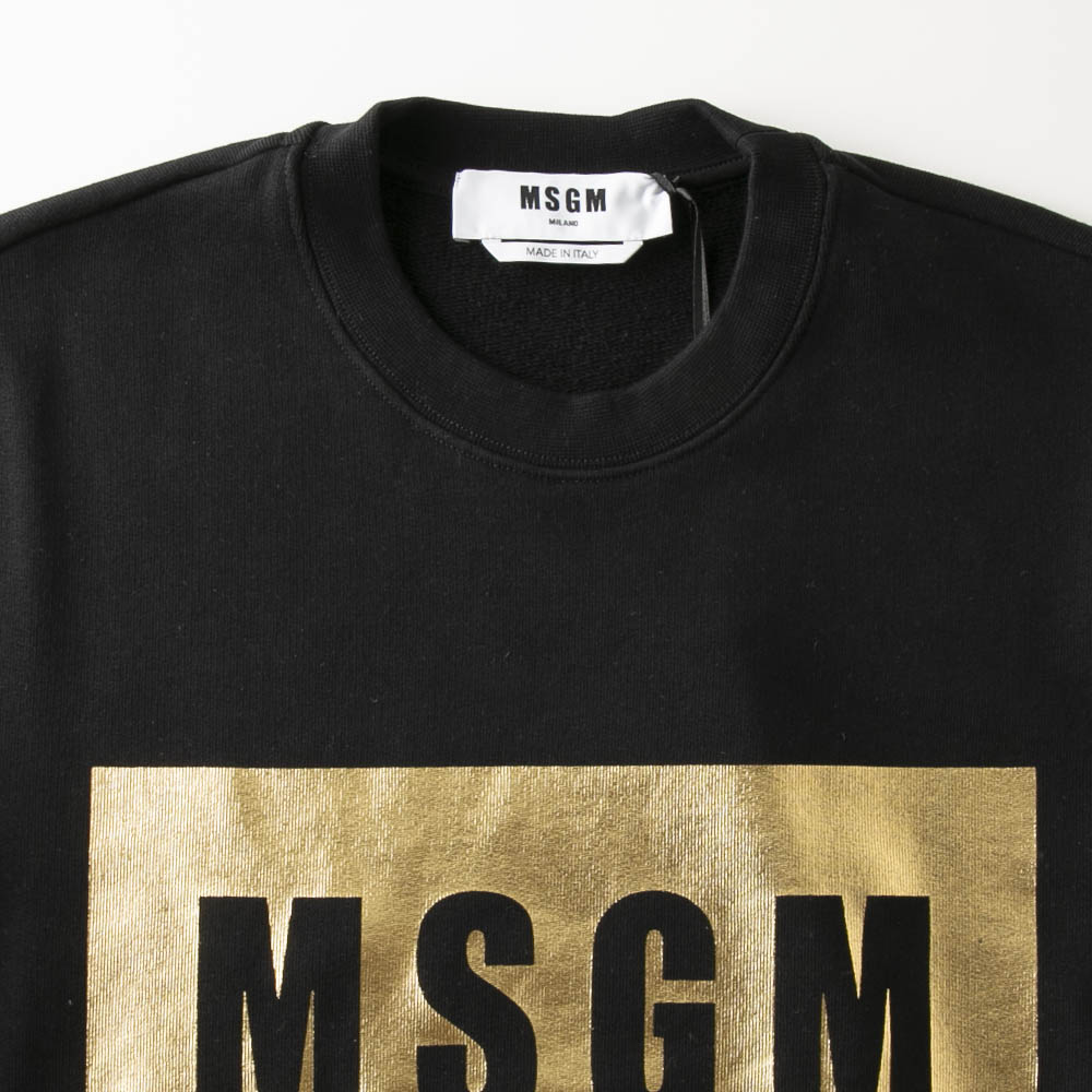 エムエスジーエム MSGM レディーストップス 箔プリント クルーネック スウェット 3141MDM523M 217799【FITHOUSE ONLINE SHOP】