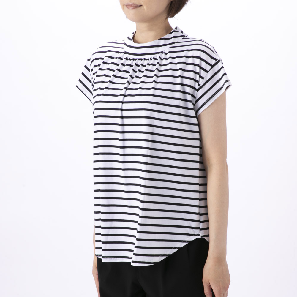 ノアジェ NOA-GE レディーストップス シルケット天竺ボーダーTシャツ 121-5317-9811/02【FITHOUSE ONLINE SHOP】