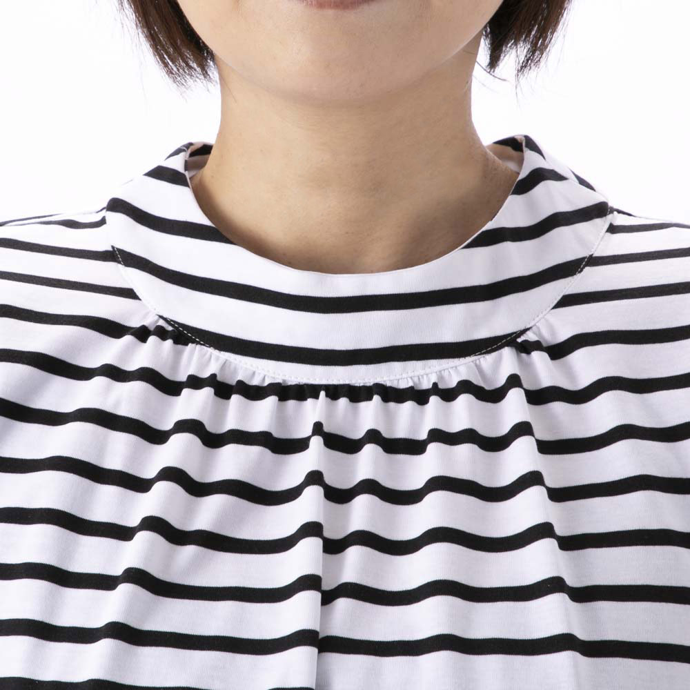 ノアジェ NOA-GE レディーストップス シルケット天竺ボーダーTシャツ 121-5317-9811/02【FITHOUSE ONLINE SHOP】