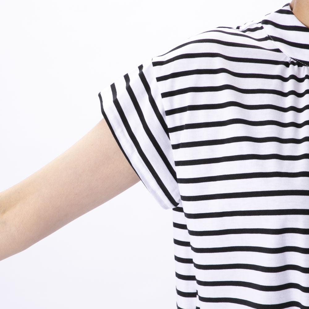 ノアジェ NOA-GE レディーストップス シルケット天竺ボーダーTシャツ 121-5317-9811/02【FITHOUSE ONLINE SHOP】