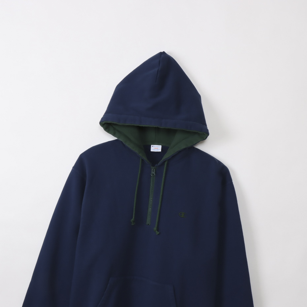 チャンピオン champion メンズトップス HOODED HALF ZIP SWEATSHIRT C3-Y103【FITHOUSE ONLINE SHOP】