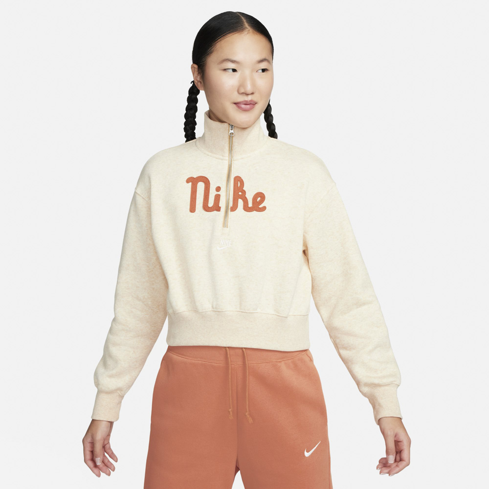 ナイキ NIKE レディーストップス オーバーサイズド 1/2ジップ クロップ フリース スウェットシャツ FQ7980【FITHOUSE ONLINE SHOP】