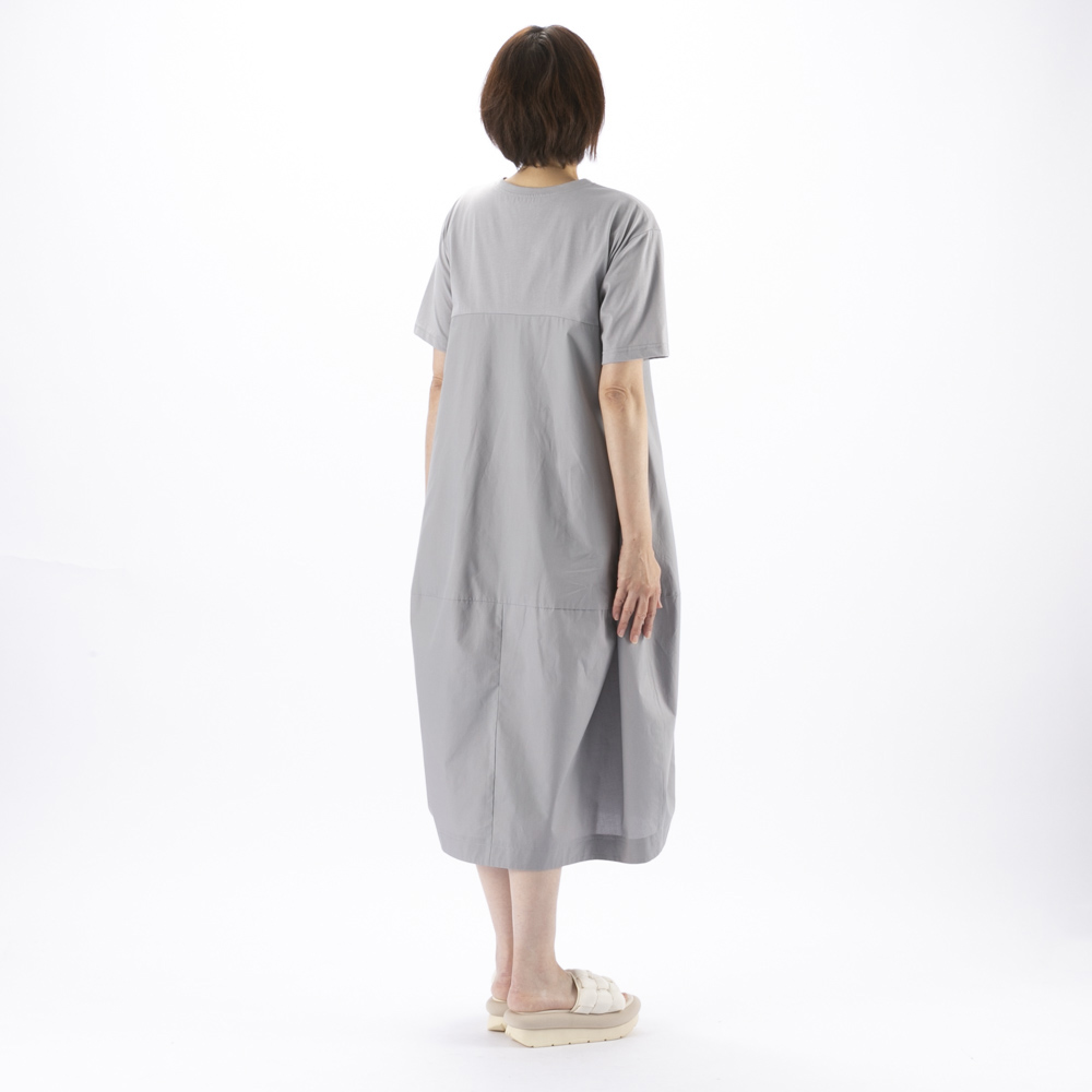 ノアジェ NOA-GE シルケット天竺×綿ブロード ワンピース 121-5317-6496/04【FITHOUSE ONLINE SHOP】