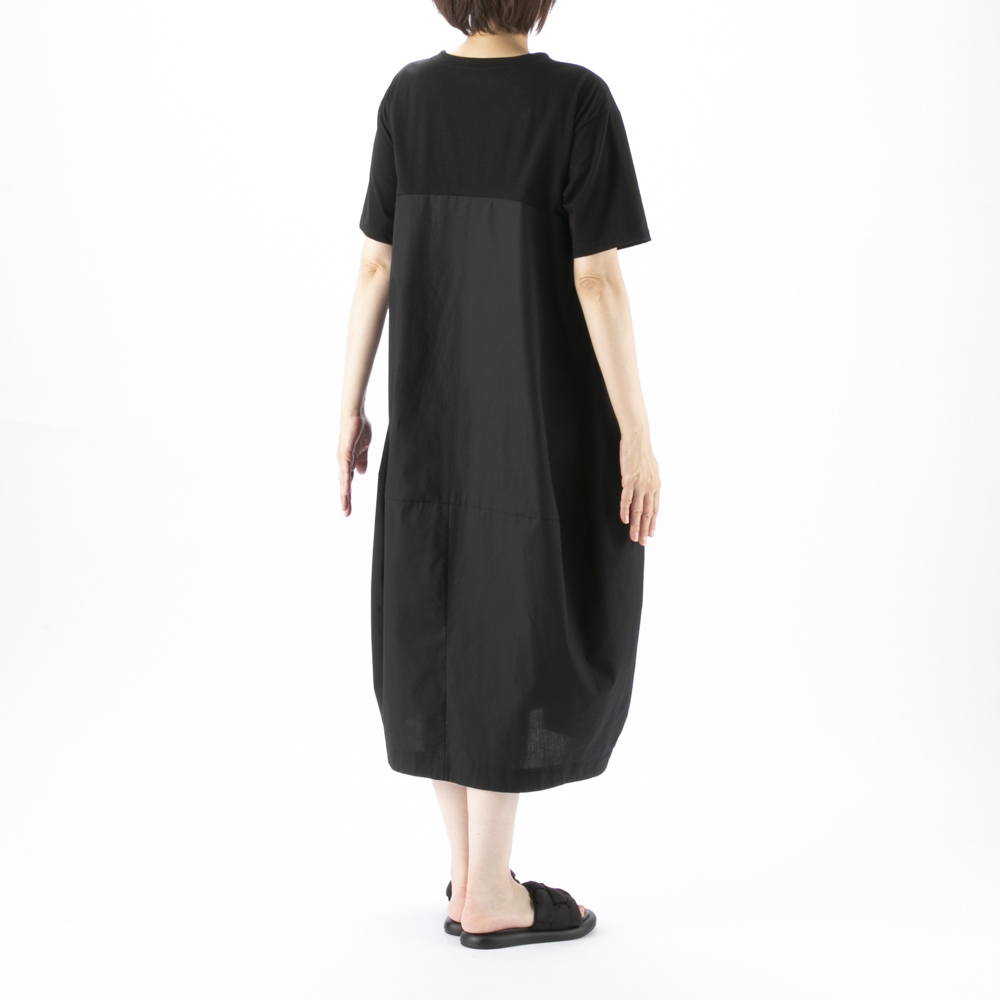 ノアジェ NOA-GE シルケット天竺×綿ブロード ワンピース 121-5317-6496/79【FITHOUSE ONLINE SHOP】