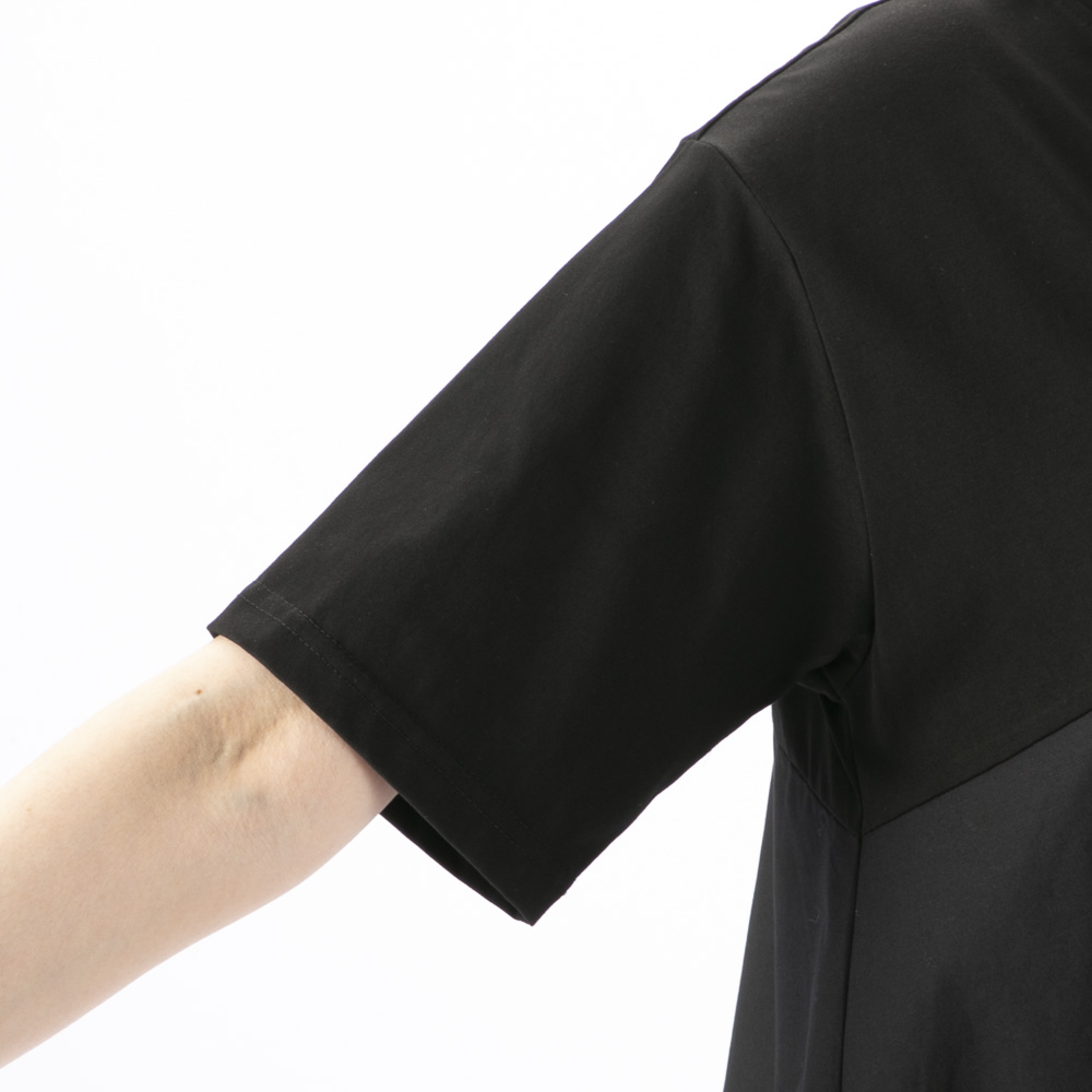 ノアジェ NOA-GE シルケット天竺×綿ブロード ワンピース 121-5317-6496/79【FITHOUSE ONLINE SHOP】