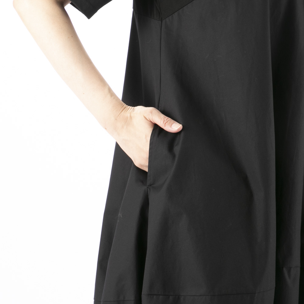 ノアジェ NOA-GE シルケット天竺×綿ブロード ワンピース 121-5317-6496/79【FITHOUSE ONLINE SHOP】