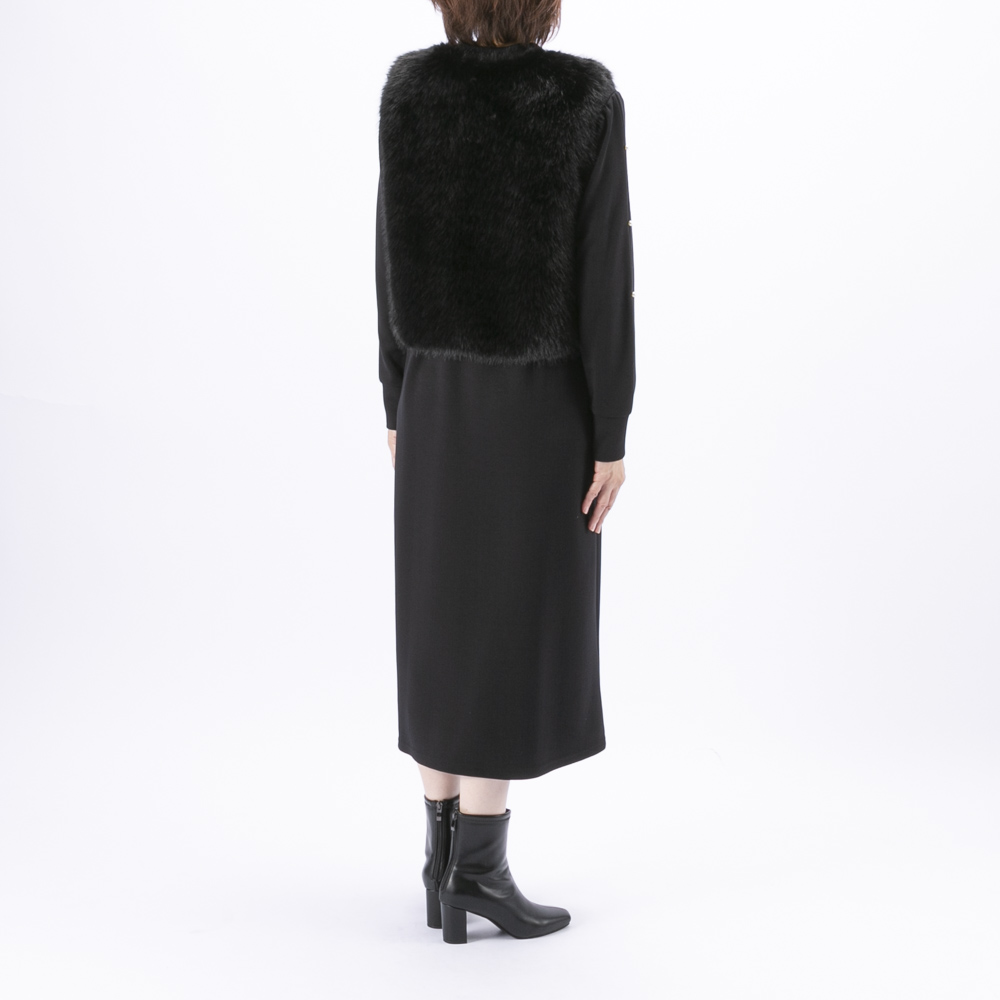 ノアジェ NOA-GE フェイクファーベスト × ワンピース アンサンブル 121-5599-4520/79【FITHOUSE ONLINE SHOP】