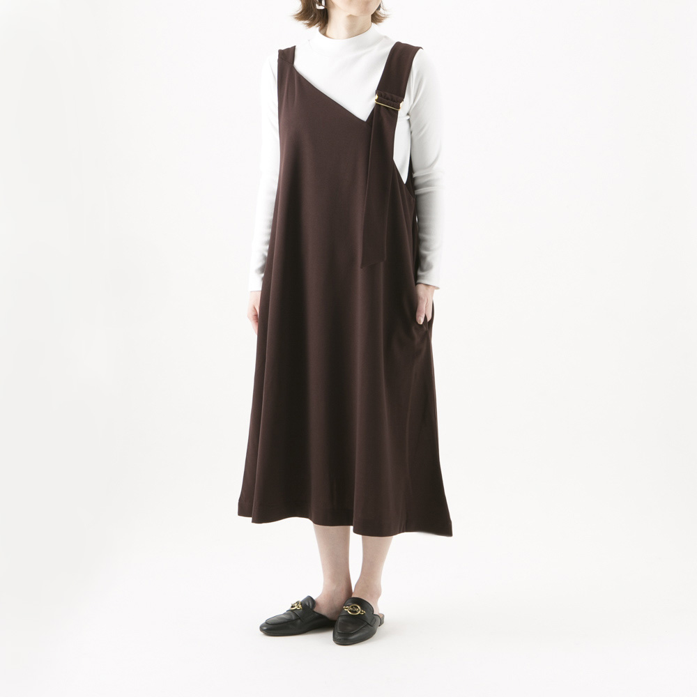エルドアンジュ Aile de ange ワンショルダー風デザインジャンパースカート ADA1-0019K【FITHOUSE ONLINE SHOP】