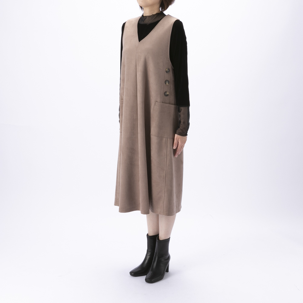 ノアジェ NOA-GE ストレッチ スエード ジャンパースカート 121-5551-6550/05【FITHOUSE ONLINE SHOP】