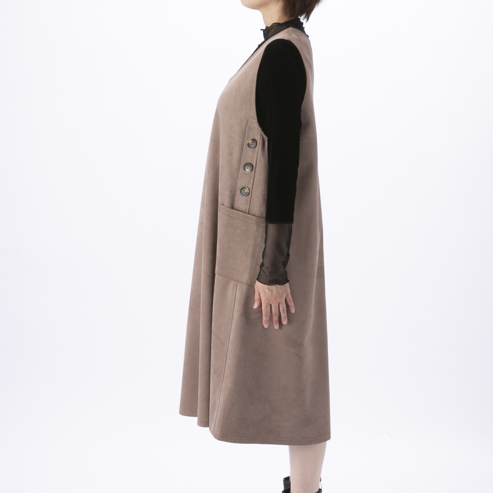 ノアジェ NOA-GE ストレッチ スエード ジャンパースカート 121-5551-6550/05【FITHOUSE ONLINE SHOP】