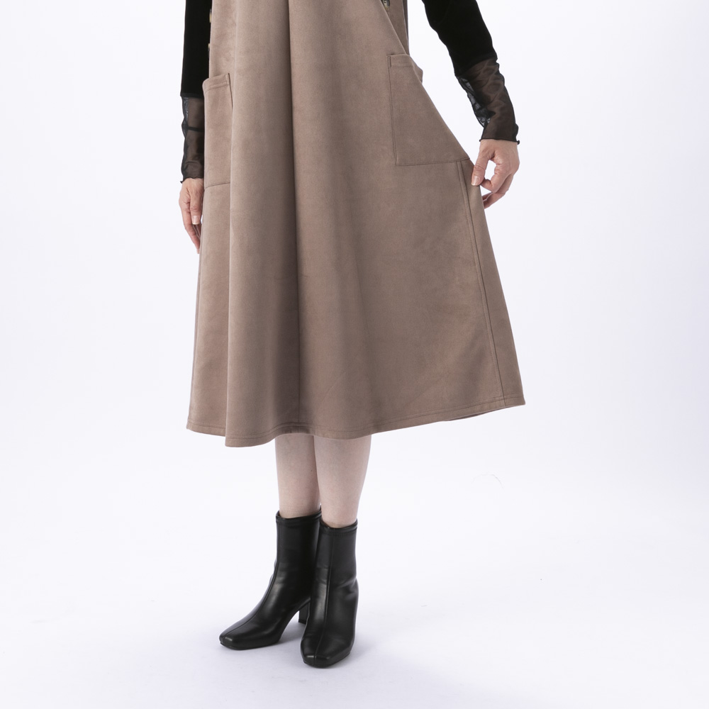 ノアジェ NOA-GE ストレッチ スエード ジャンパースカート 121-5551-6550/05【FITHOUSE ONLINE SHOP】