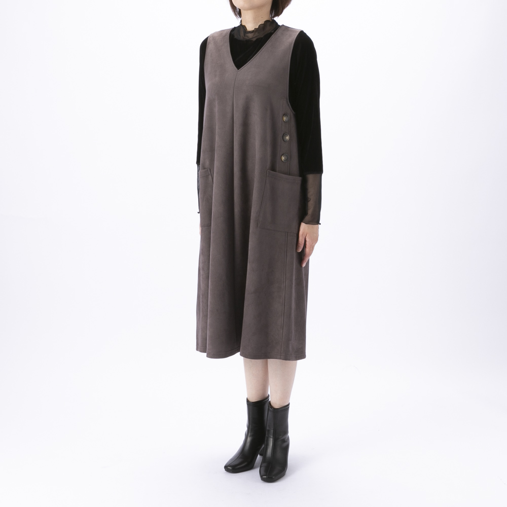 ノアジェ NOA-GE ストレッチ スエード ジャンパースカート 121-5551-6550/62【FITHOUSE ONLINE SHOP】
