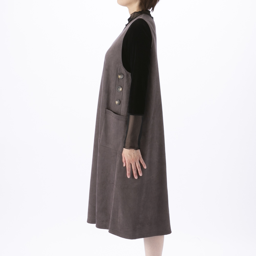 ノアジェ NOA-GE ストレッチ スエード ジャンパースカート 121-5551-6550/62【FITHOUSE ONLINE SHOP】