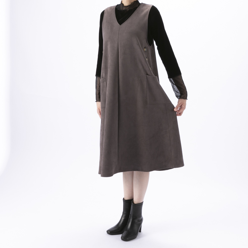 ノアジェ NOA-GE ストレッチ スエード ジャンパースカート 121-5551-6550/62【FITHOUSE ONLINE SHOP】