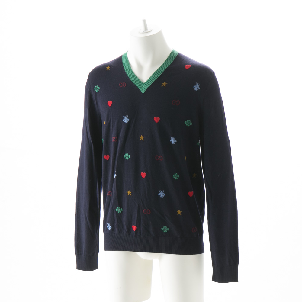 グッチ GUCCI メンズトップス 総柄Vネック長袖セーター 576908/XKAUN【FITHOUSE ONLINE SHOP】