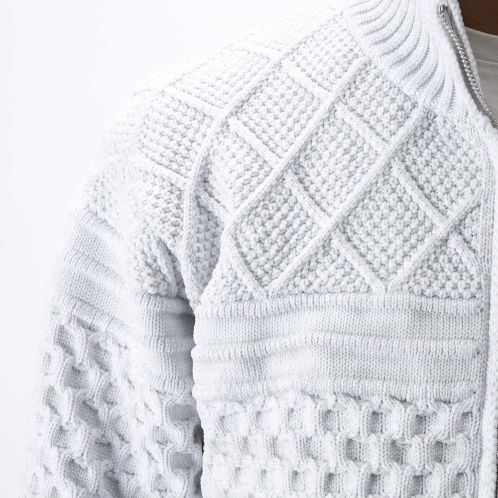 ヴィオラ VIOLA メンズアウター フルジップアップ ニット ジャケット アラン模様 Y62129【FITHOUSE ONLINE SHOP】