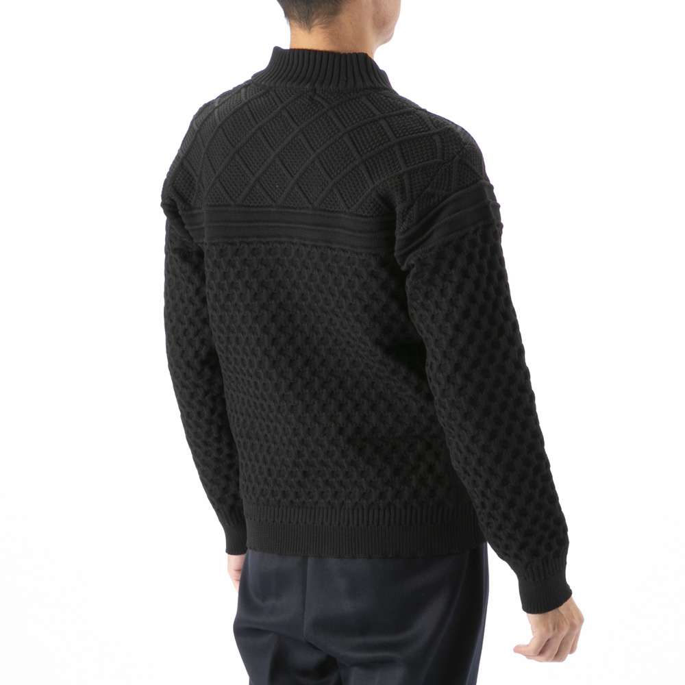 ヴィオラ VIOLA メンズアウター フルジップアップ ニット ジャケット アラン模様 Y62129【FITHOUSE ONLINE SHOP】