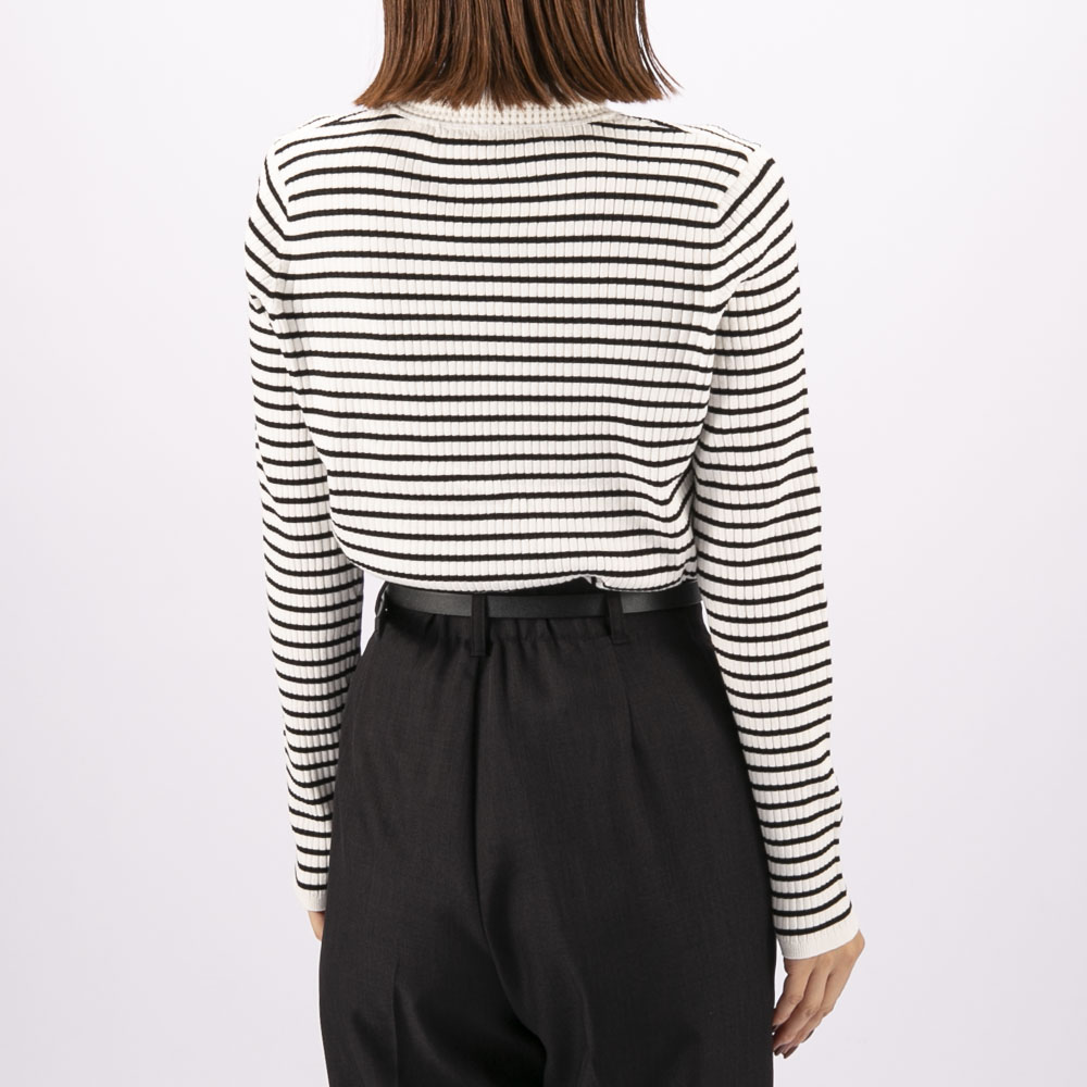 バントロア vingtrois レディーストップス フリルカラー リブニット (01A) 986-12147【FITHOUSE ONLINE SHOP】