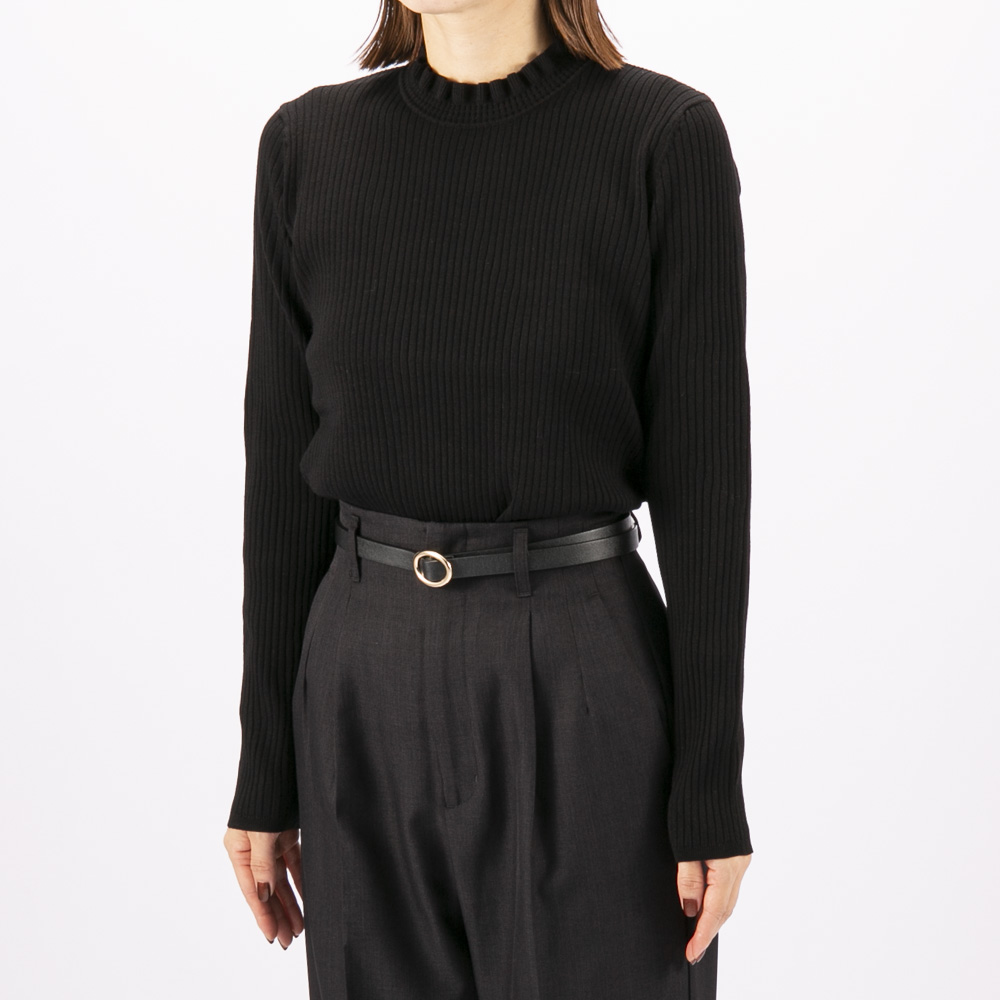 バントロア vingtrois レディーストップス フリルカラー リブニット (09) 986-12147【FITHOUSE ONLINE SHOP】