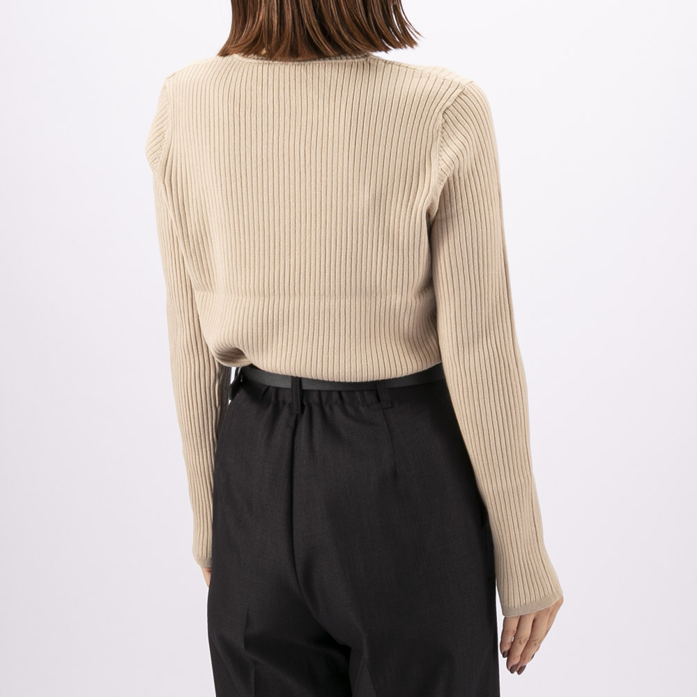 バントロア vingtrois レディーストップス フリルカラー リブニット (40) 986-12147【FITHOUSE ONLINE SHOP】