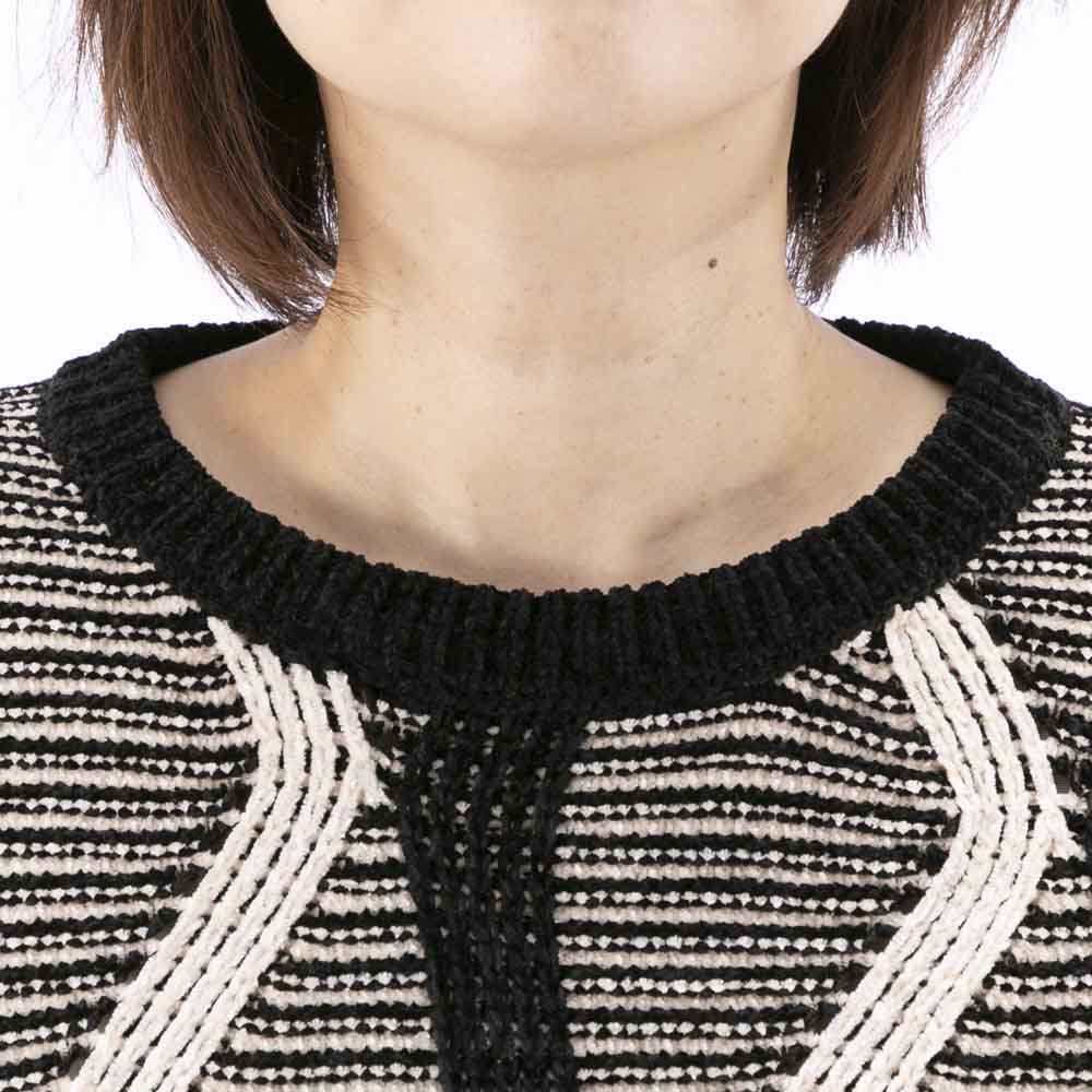 バントロア vingtrois モールヤーンウェーブジャガードプルオーバー 923-14124【FITHOUSE ONLINE SHOP】